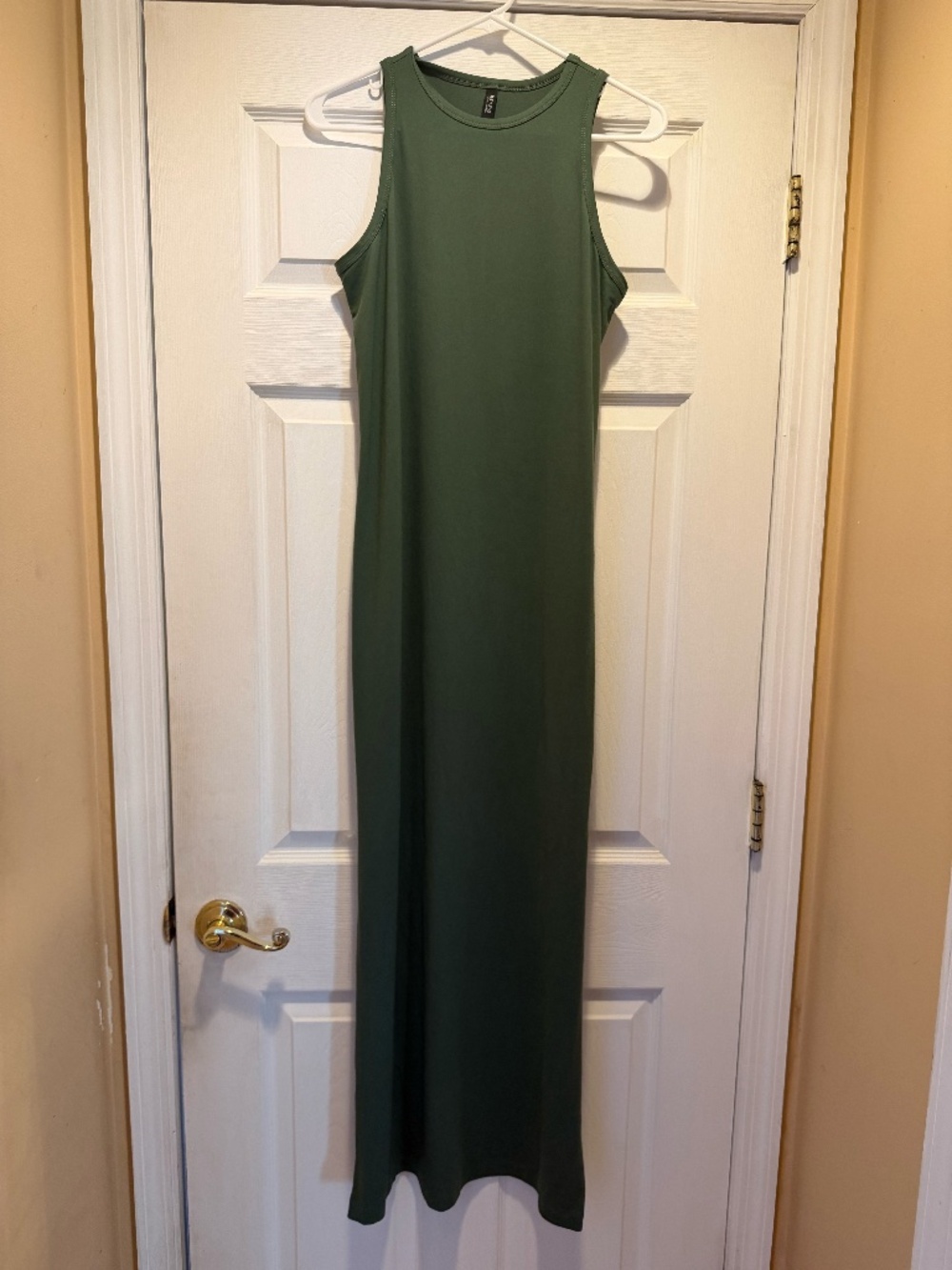 Green stretch maxi dress